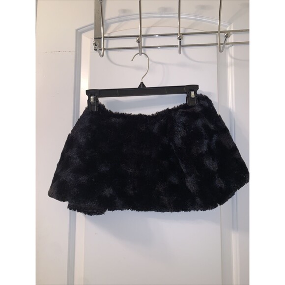 Copper Key  Girls Faux Fur Cape Shawl Wrap Cropped Size M Black - Picture 5 of 6